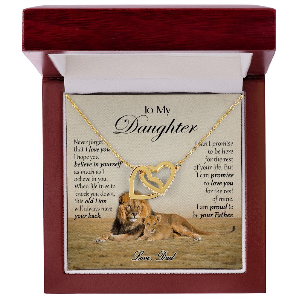 469D To My Daughter Necklace, Xmas Gift For Daughter From Dad, Daughter Father Lion