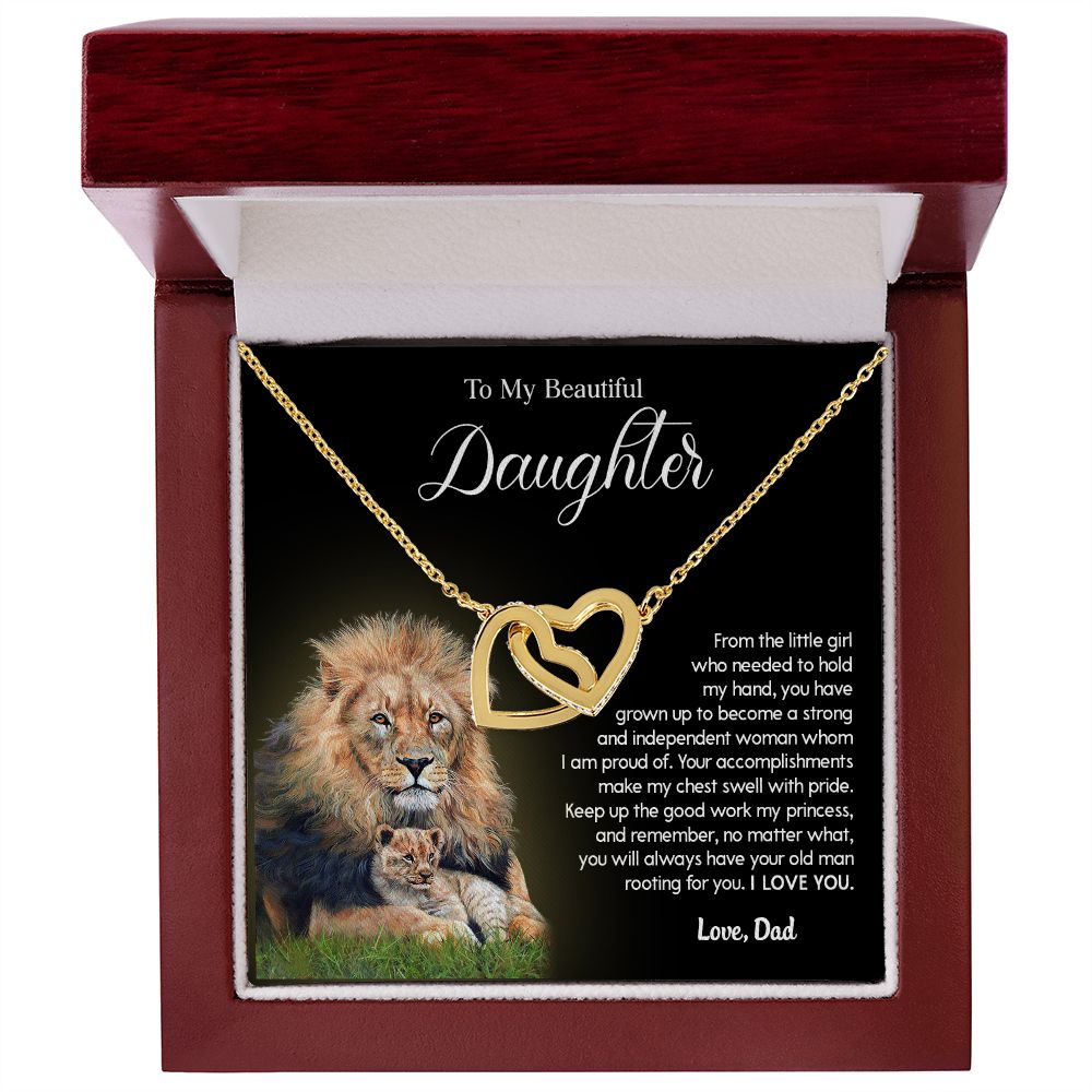 619D To My Daughter Necklace From Dad, Father Daughter Gift,Christmas Birthday Gift