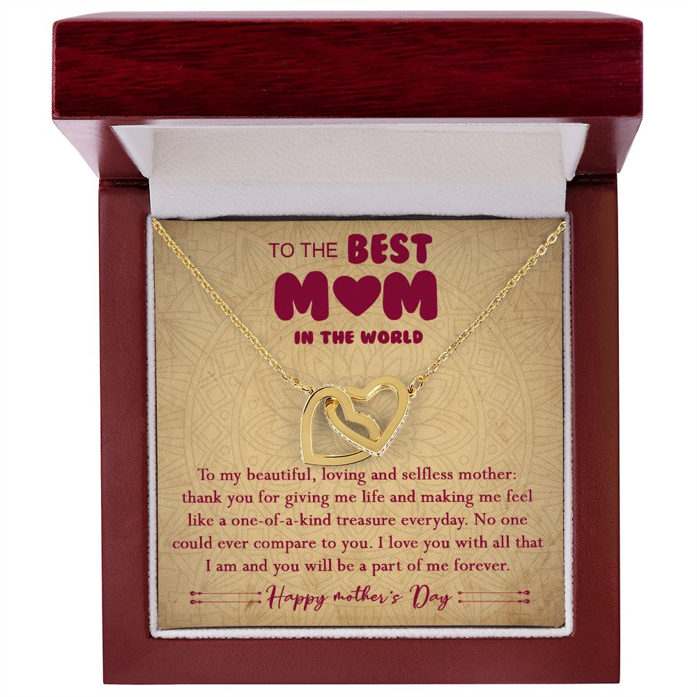 406D To The Best Mom In The World Necklace, Happy Morther's Day Gift For Mom