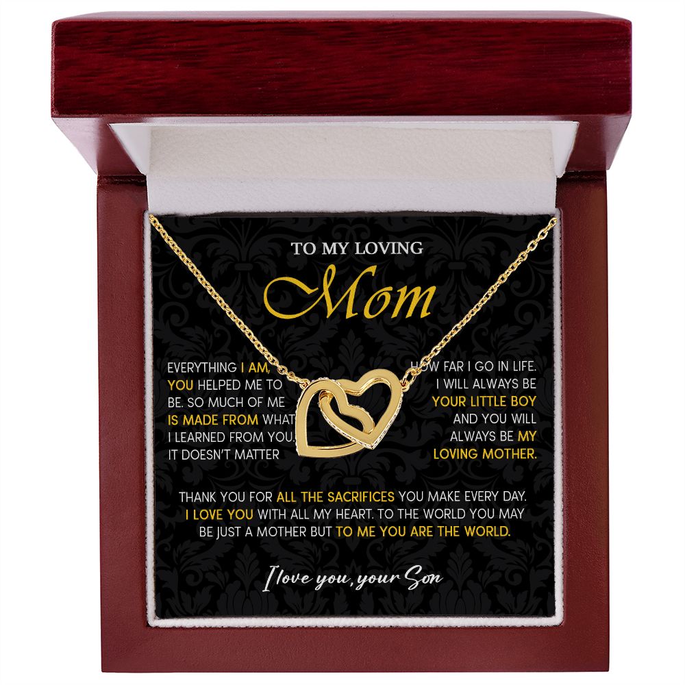 441D To My Loving Mom Necklace, Gift for Mom from Son, Mom Birthday Gifts Necklace