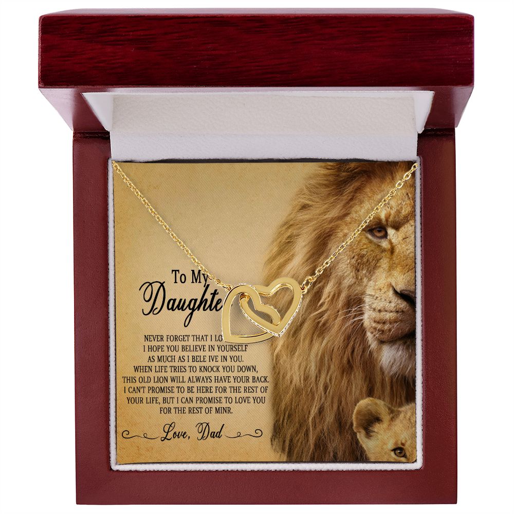 51D To My Daughter Necklace, Gift For Daughter From Dad, Daughter Father Lion