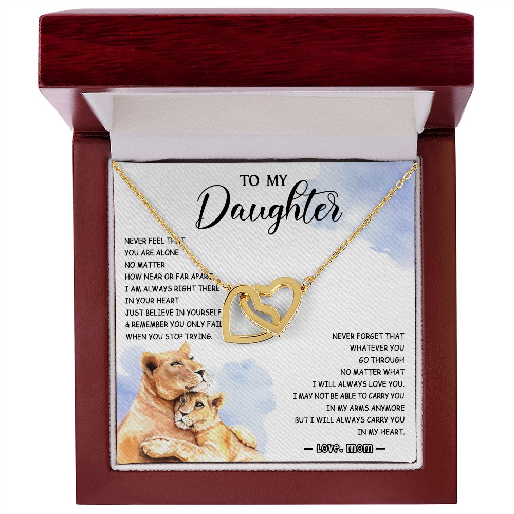 478D To My Daughter Necklace Mother to Daughter Birthday Christmas Gift from Lion Mom