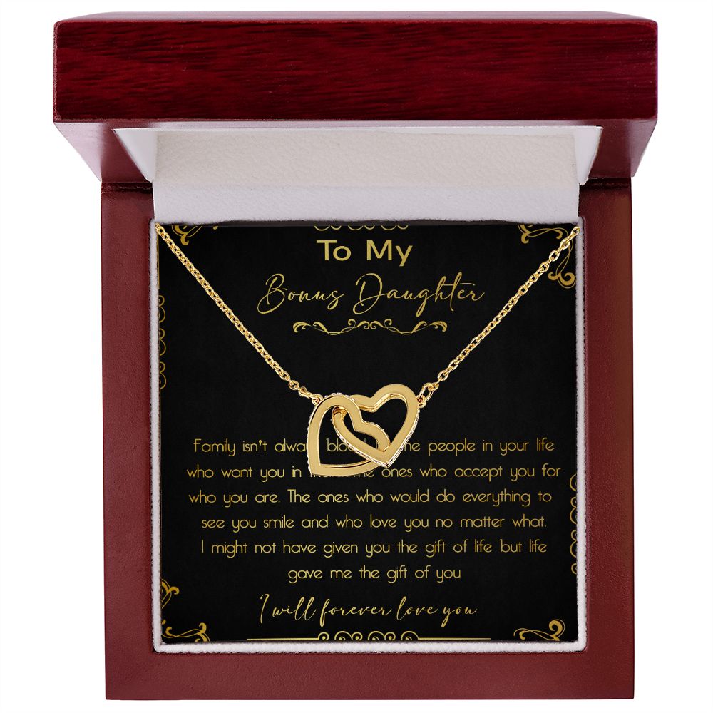 44D To My Bonus Daughter Necklace, Daughter Necklace, Gift Birthday, I Love You