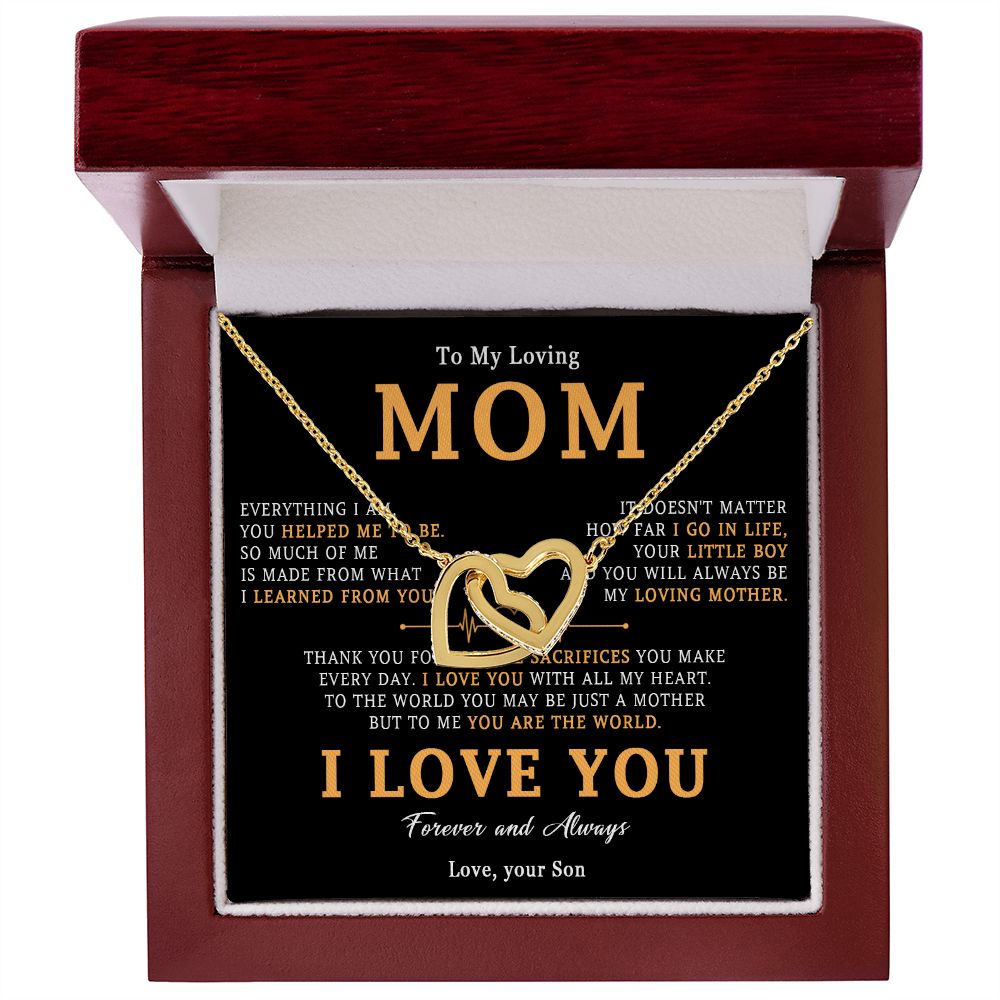 509D To My Loving Mom Necklace, Gift for Mom from Son, Mother's Day Jewelry Gifts