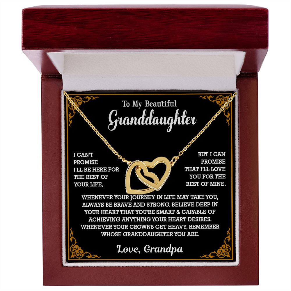 614D To My Granddaughter Necklace, Xmas Birthday Gift For Granddaughter From Grandpa