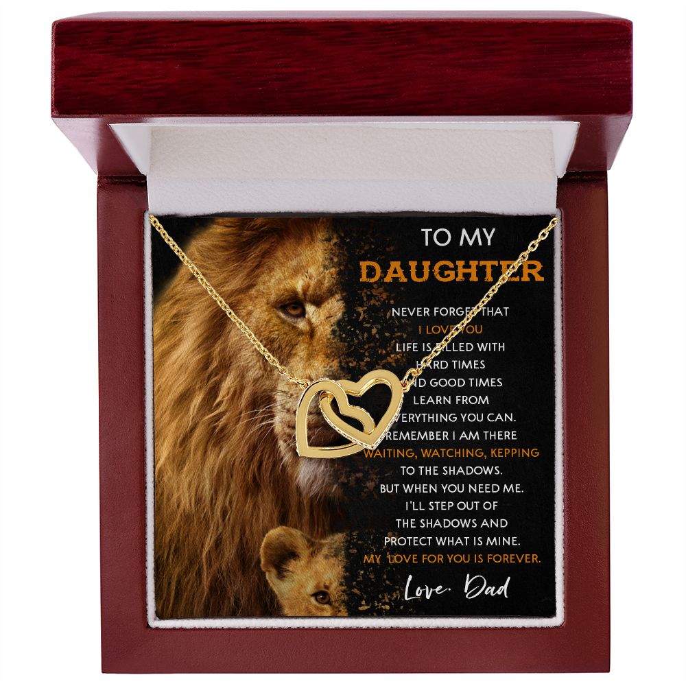 43D Lion To My Daughter Necklace Gift From Dad, Necklace Gift For Daughter, Birthday