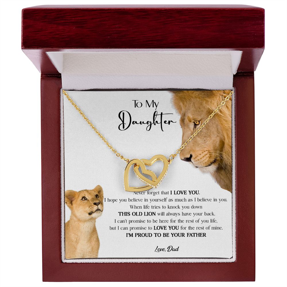431D To My Daughter Necklace, Xmas Gift For Daughter From Dad, Daughter Father Lion