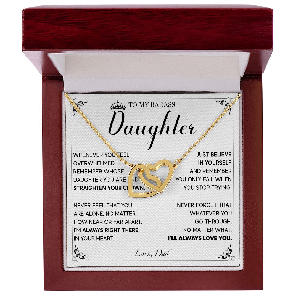 514D To My Badass Daughter Necklace, Birthday Gift For Daughter From Dad, Anniversary