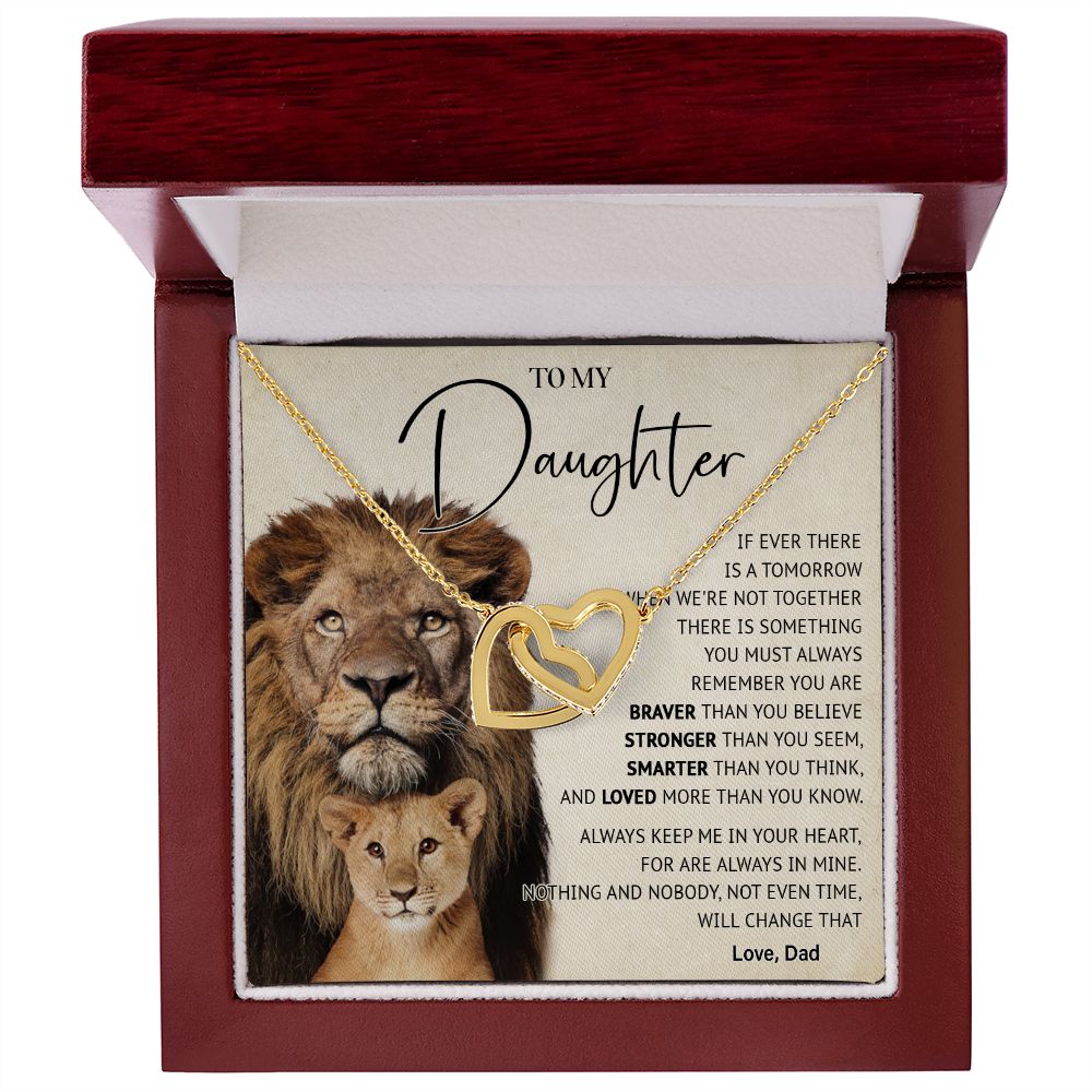506D To My Daughter Necklace, Gift For Daughter From Dad, Lion Father Gift, Love Gift