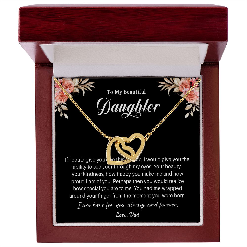 593D To My Daughter Necklace, Daughter Necklace from Dad, Daughter Birthday Gifts