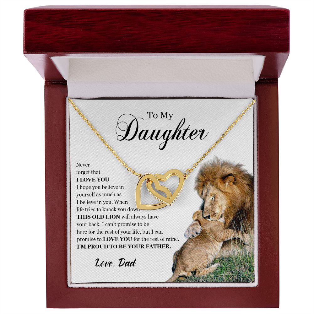 461D To My Daughter Necklace, Gift For Daughter From Dad, Daughter Father Lion, Xmas