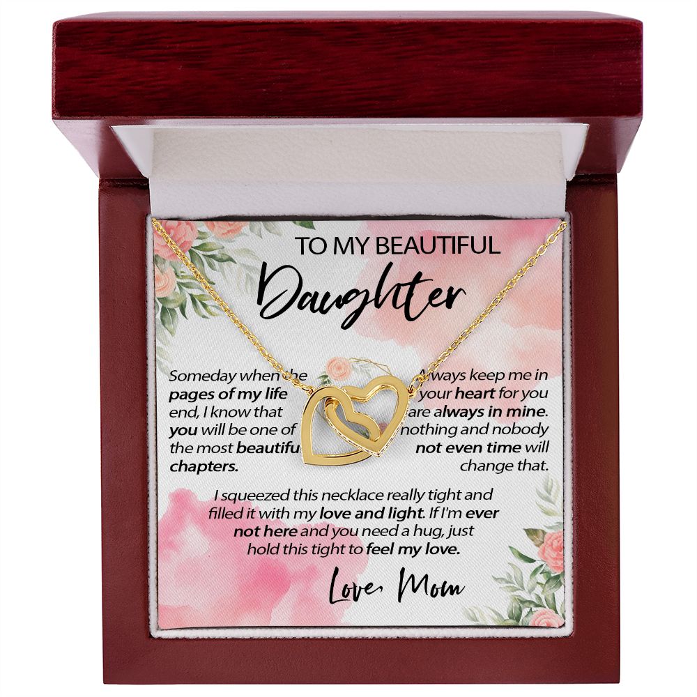 34D To My Beautiful Daughter A Wonderful Daughter Love Knot Necklace, Gift From Mom
