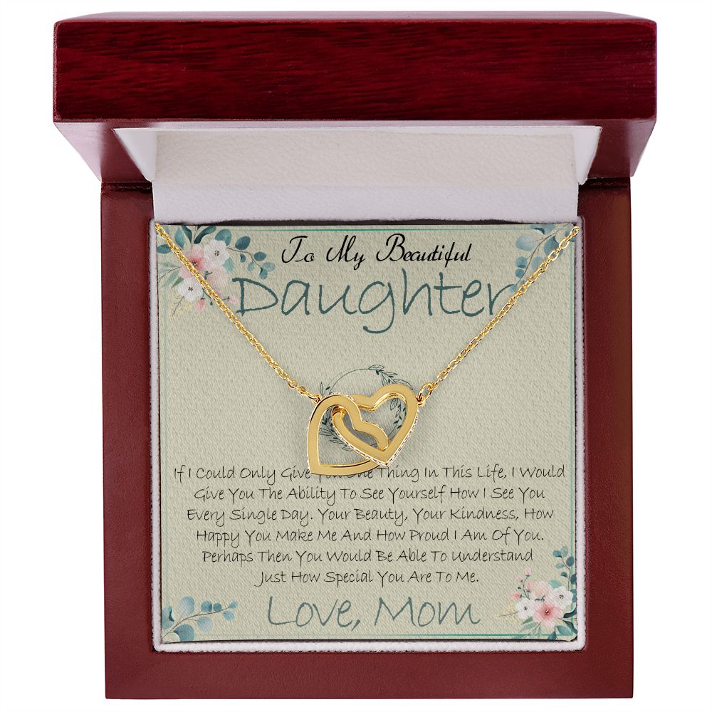 40D Daughter Necklace, To My Beautiful Daughter Necklace Gifts From Mom, Birthday
