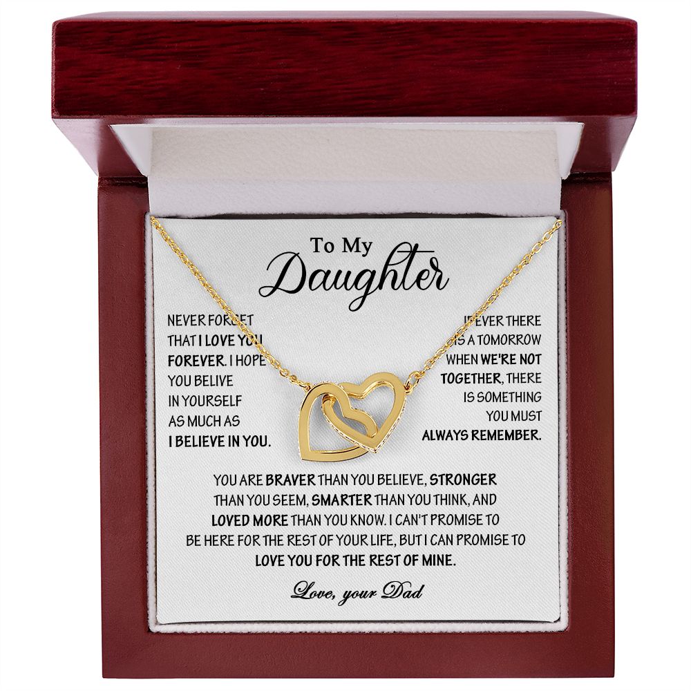 432D To My Daughter Necklace, Daughter Father Necklace, Gift Birthday, Xmas From Dad