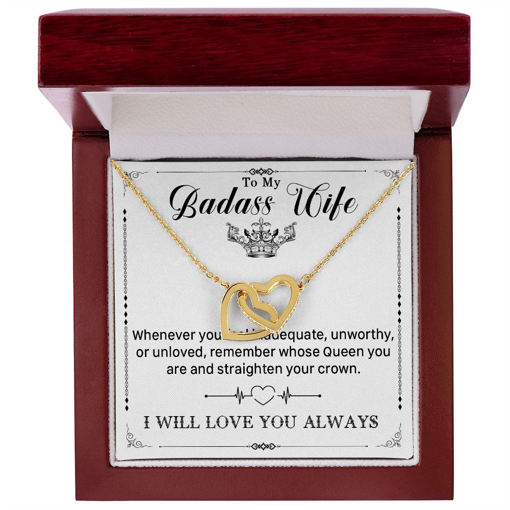 546D To My Badass Wife Pendant Necklace, Wife Necklace Birthday Gift from Husband