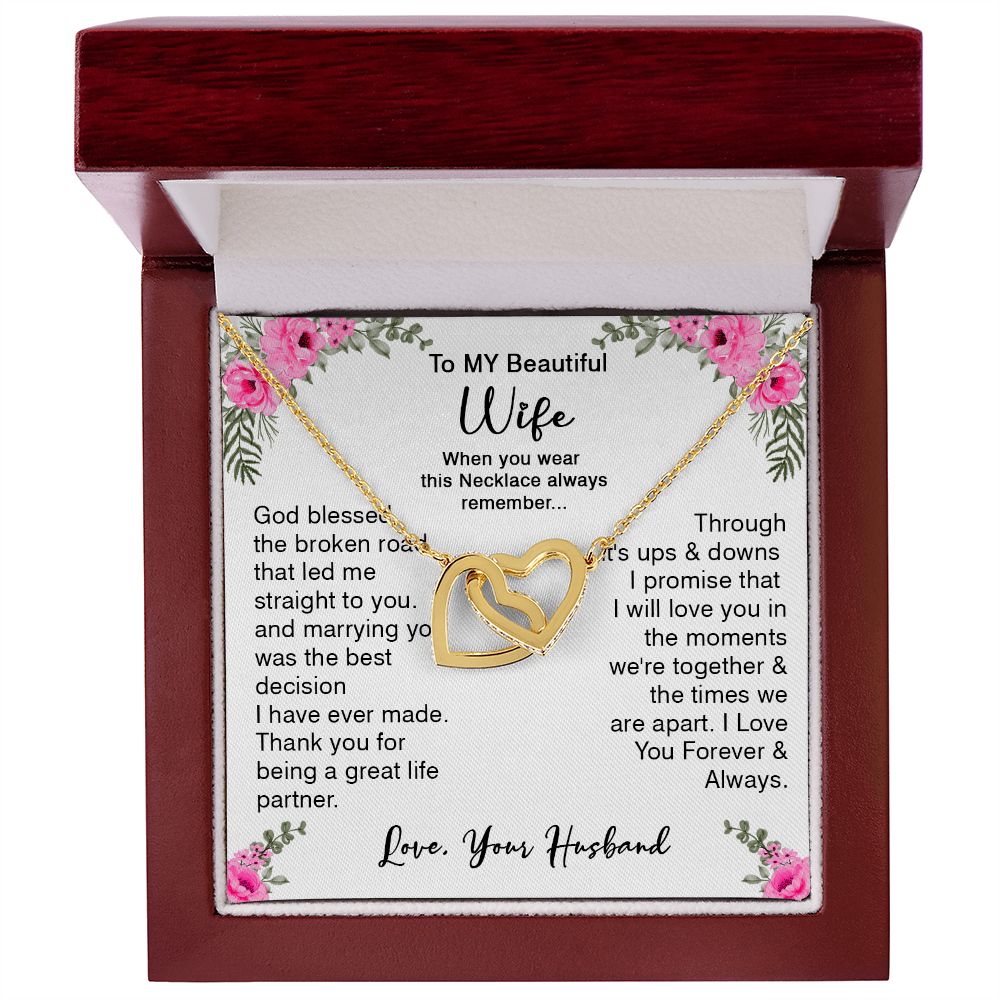 418D To My Beautiful Wife God Bless The Broken Road Necklace Gift from Husband