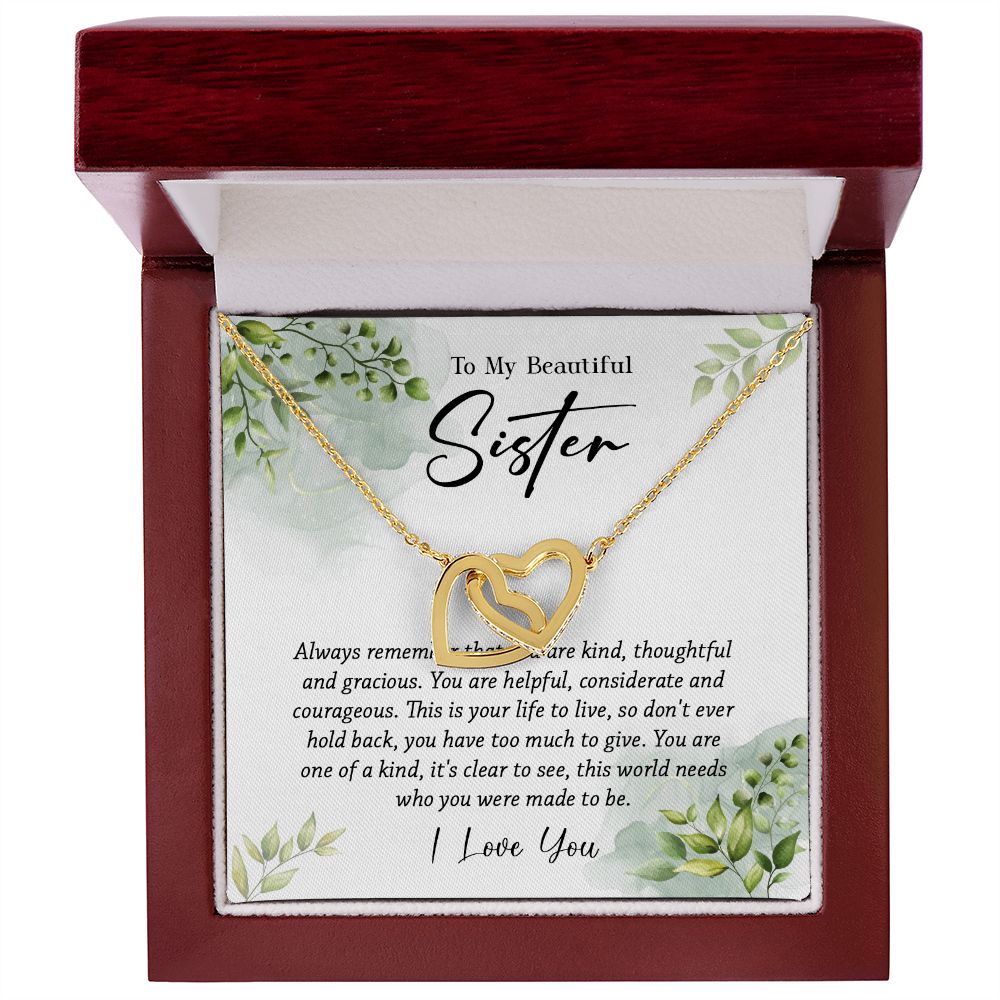 624D To My Sister Necklace,Christmas Birthday Gift For Sister From Brother/Sister
