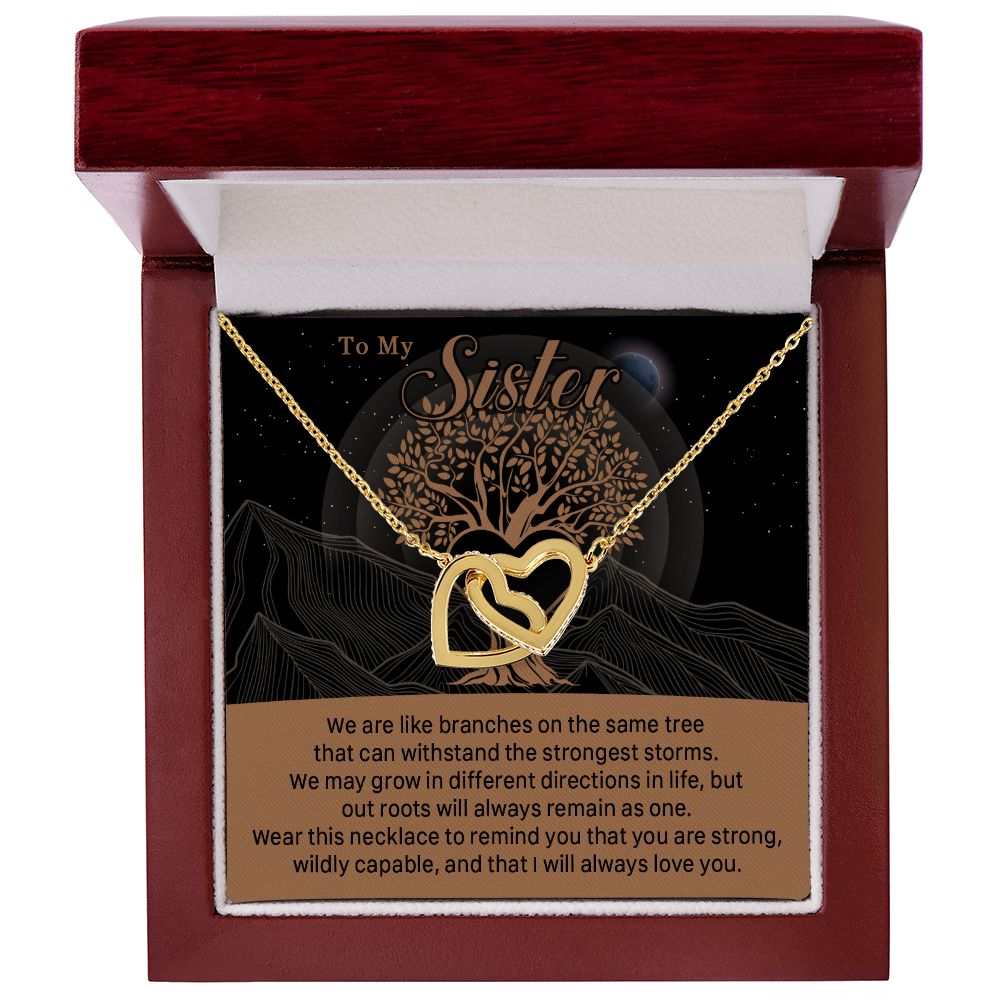 547D To My Sister, Strong Roots Heart Pendant Necklace Gift for Sister Birthday, Xmas