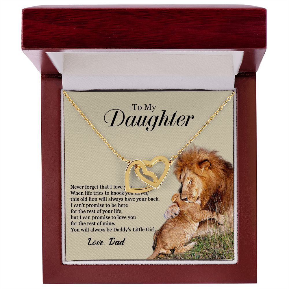 448D To My Daughter Necklace, Xmas Gift For Daughter From Dad, Daughter Father Lion.