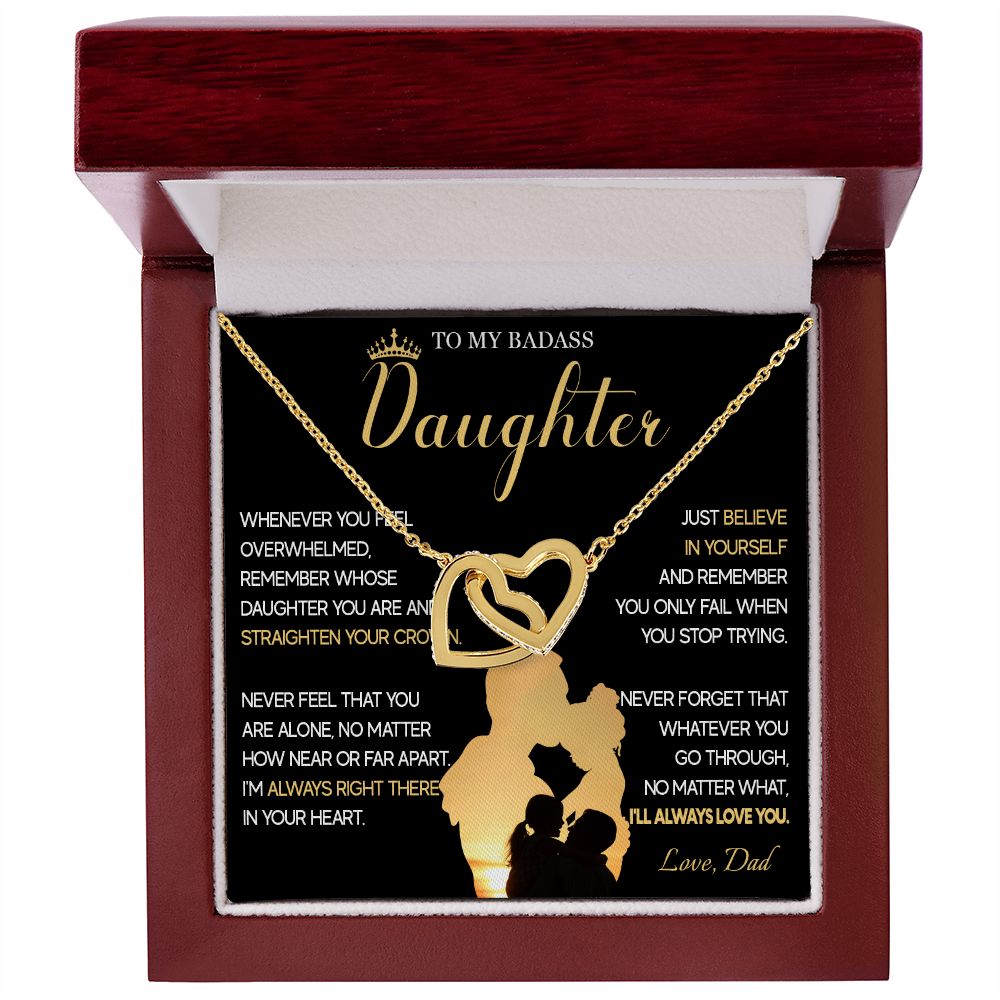 515D To My Badass Daughter Necklace, Birthday Gift For Daughter From Dad, Christmas