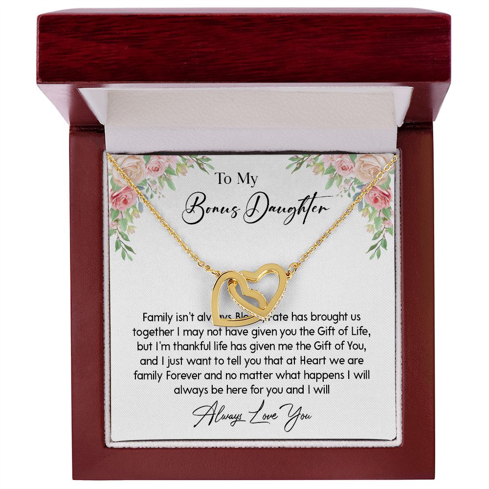 466D To My Bonus Daughter Necklace, Gift For Daughter, Birthday Graduation Christmas