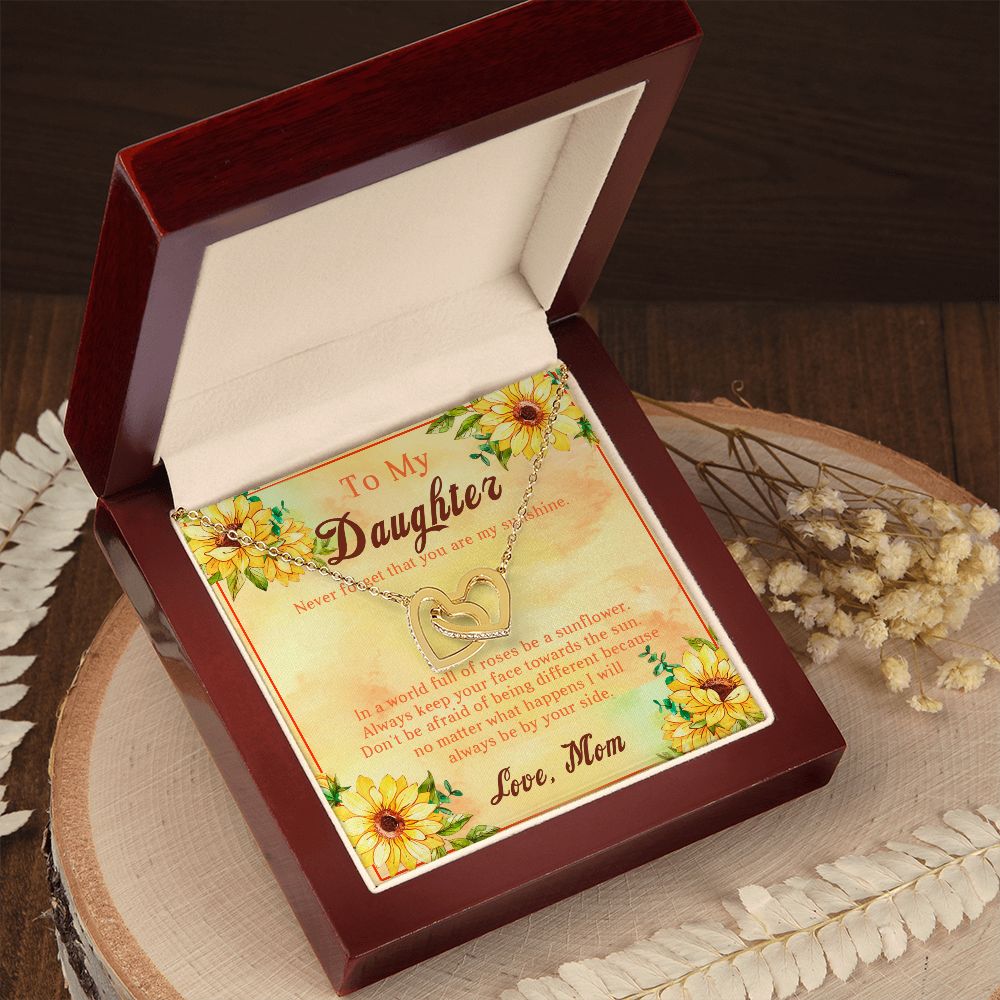 107D Sunflower Necklace, To My Daughter Necklace, Necklace Gift From Mom, Xmas Gift