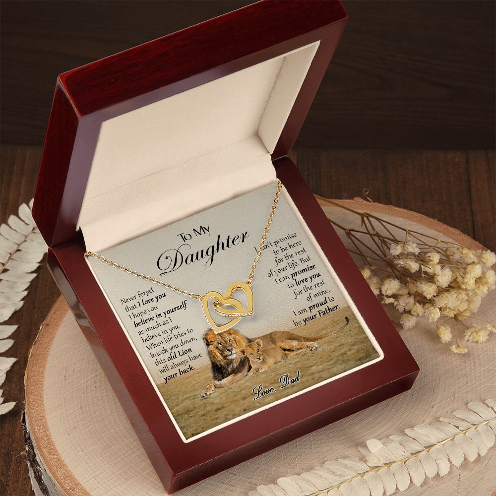 469D To My Daughter Necklace, Xmas Gift For Daughter From Dad, Daughter Father Lion