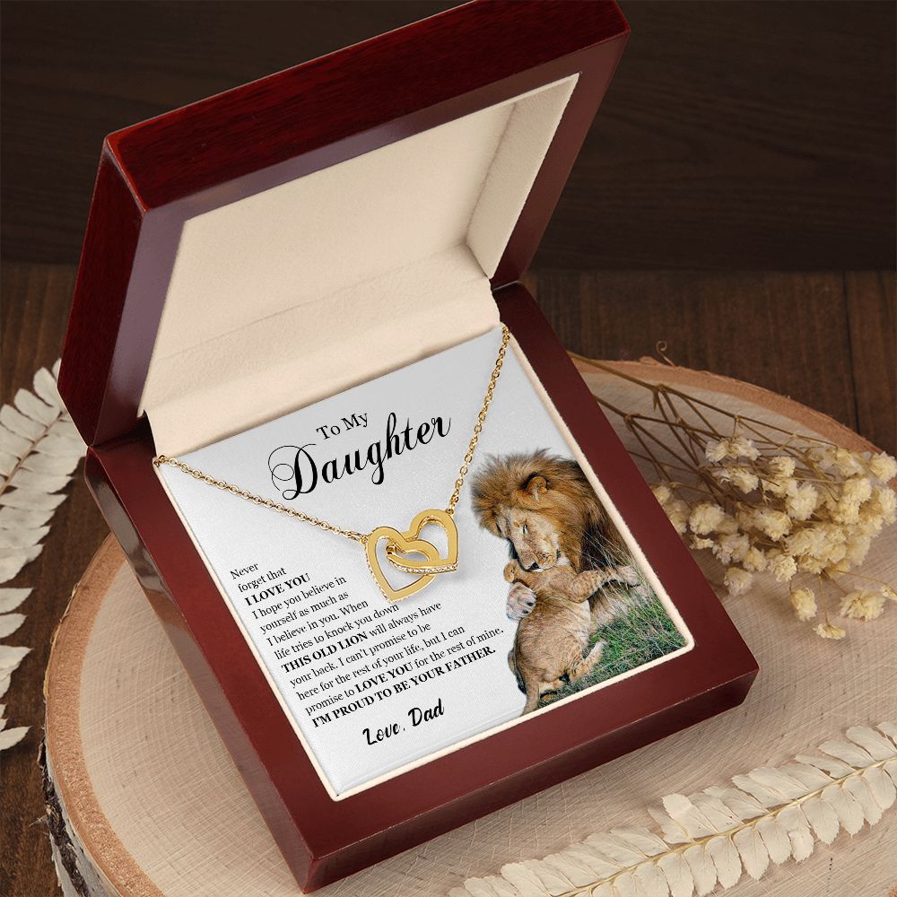 461D To My Daughter Necklace, Gift For Daughter From Dad, Daughter Father Lion, Xmas