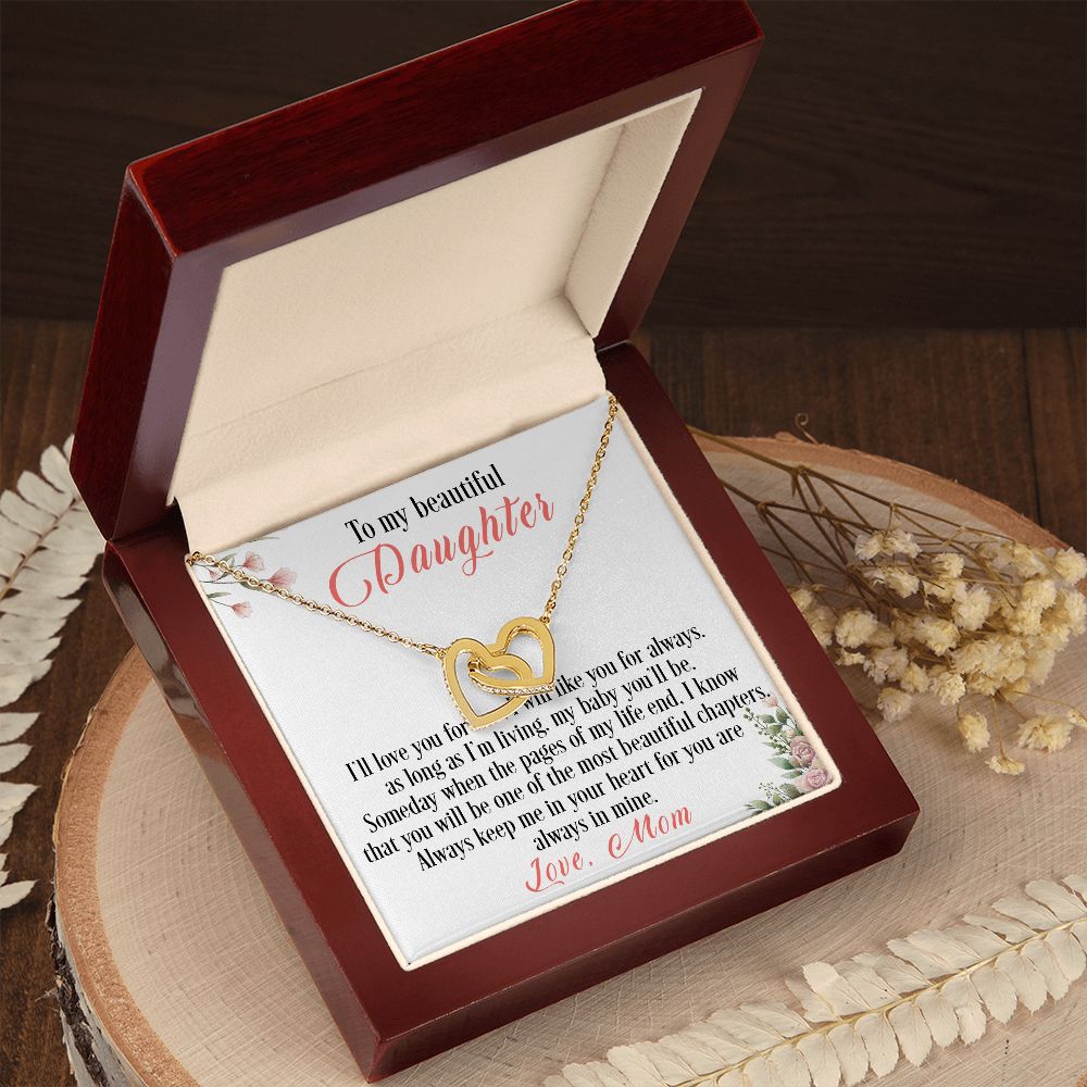31D To My Beautiful Daughter Love Knot Necklace, I Love You, Gift For Daughter