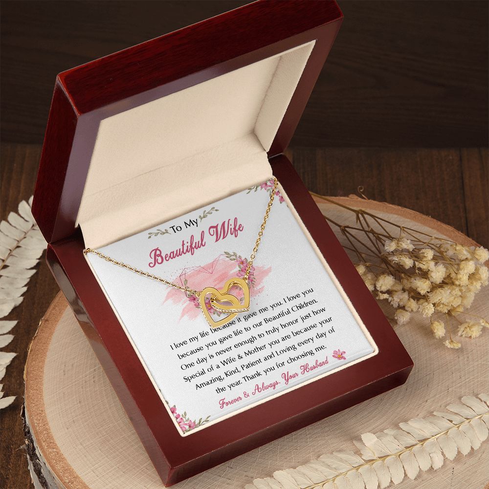 98D To My Beautiful Wife Necklace, Wife Necklace Gift from Husband, Birthday Gift