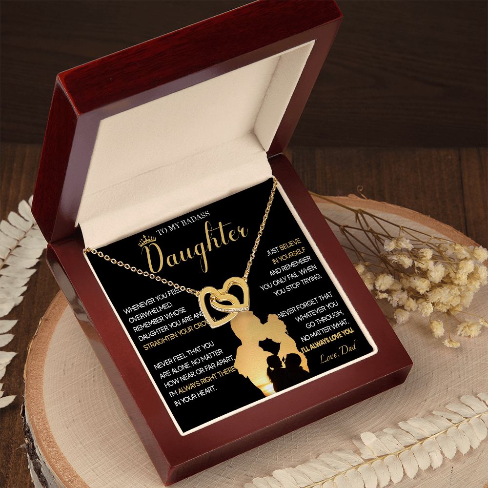 515D To My Badass Daughter Necklace, Birthday Gift For Daughter From Dad, Christmas