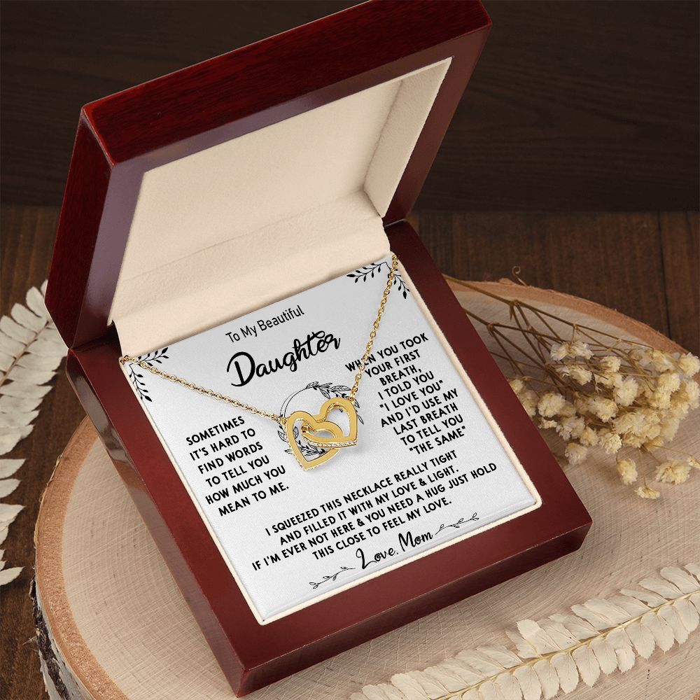 112D To My Beautiful Daughter Necklace, Daughter Mother Necklace, Gift Xmas From Mom