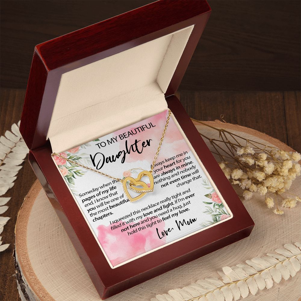 34D To My Beautiful Daughter A Wonderful Daughter Love Knot Necklace, Gift From Mom