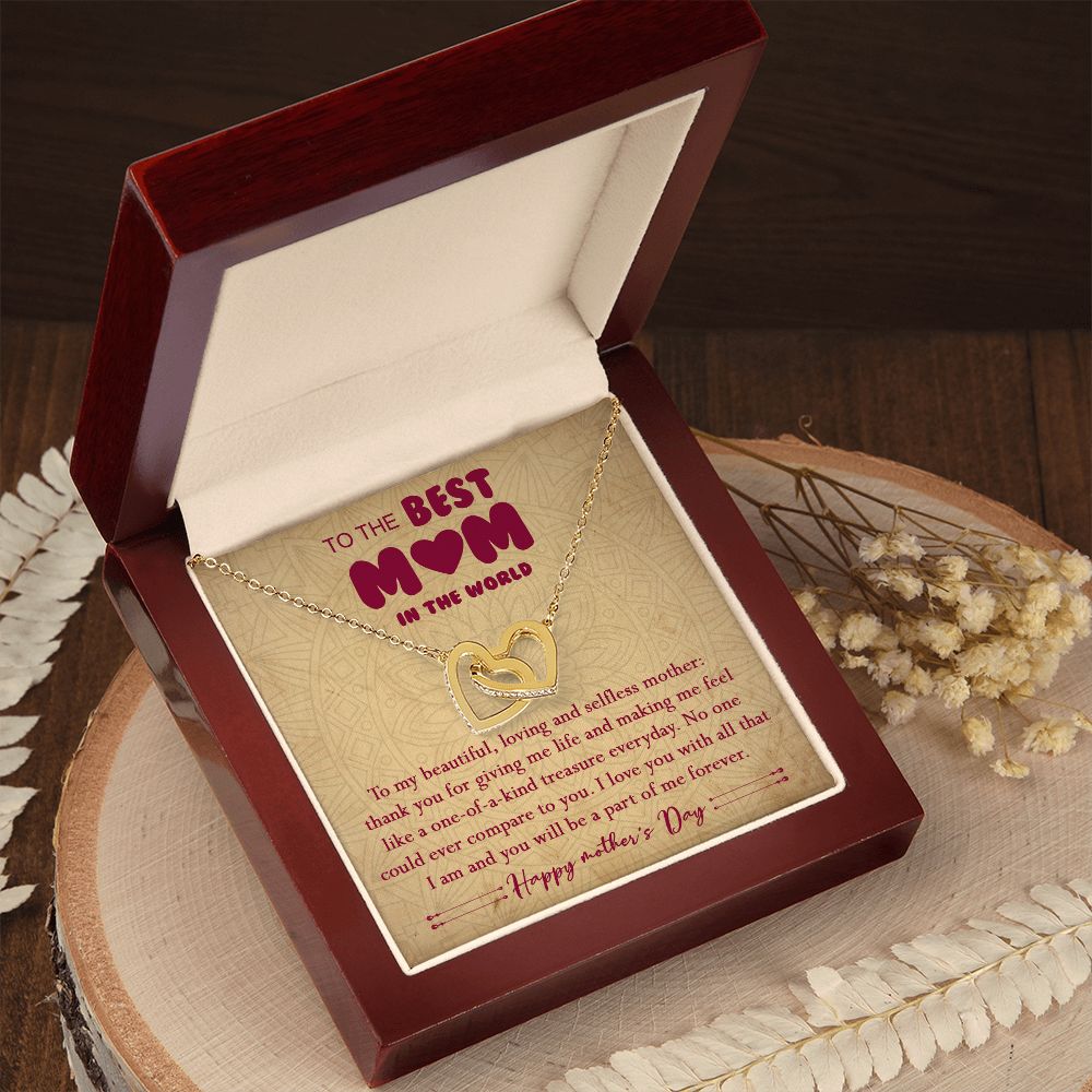 406D To The Best Mom In The World Necklace, Happy Morther's Day Gift For Mom