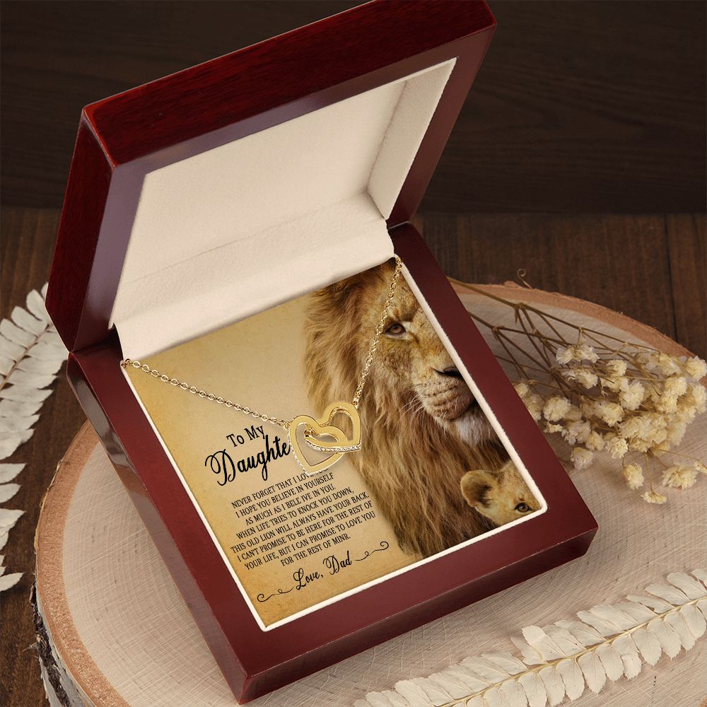 51D To My Daughter Necklace, Gift For Daughter From Dad, Daughter Father Lion