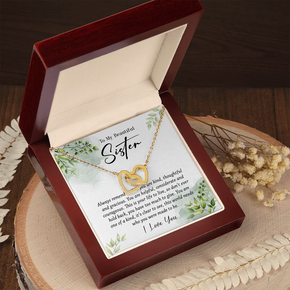 624D To My Sister Necklace,Christmas Birthday Gift For Sister From Brother/Sister