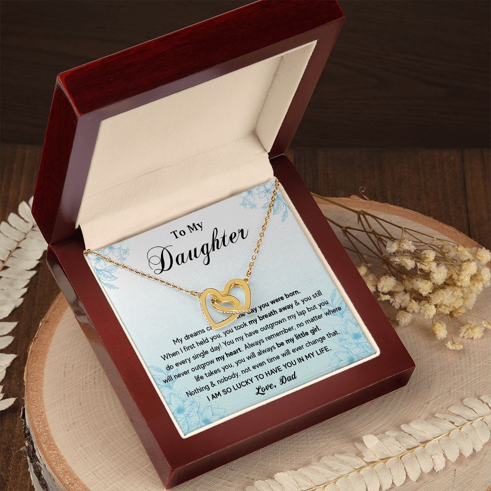 573D To My Daughter Necklace, Gift for Daughter from Dad, Father Daughter Necklace