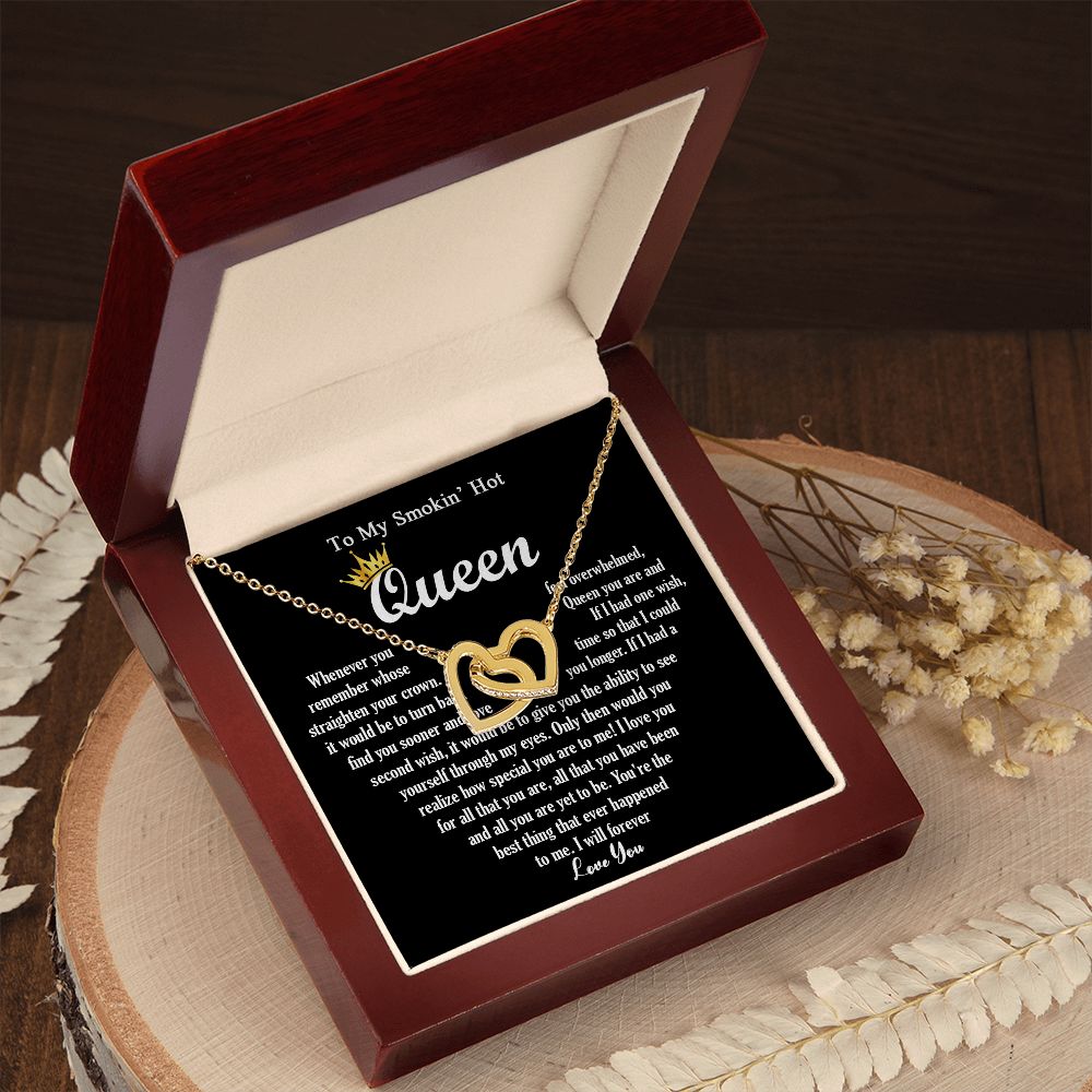 444D To My Smokin Hot Queen Crown Necklace Gift For Wife Soulmate Valentines Day Gift