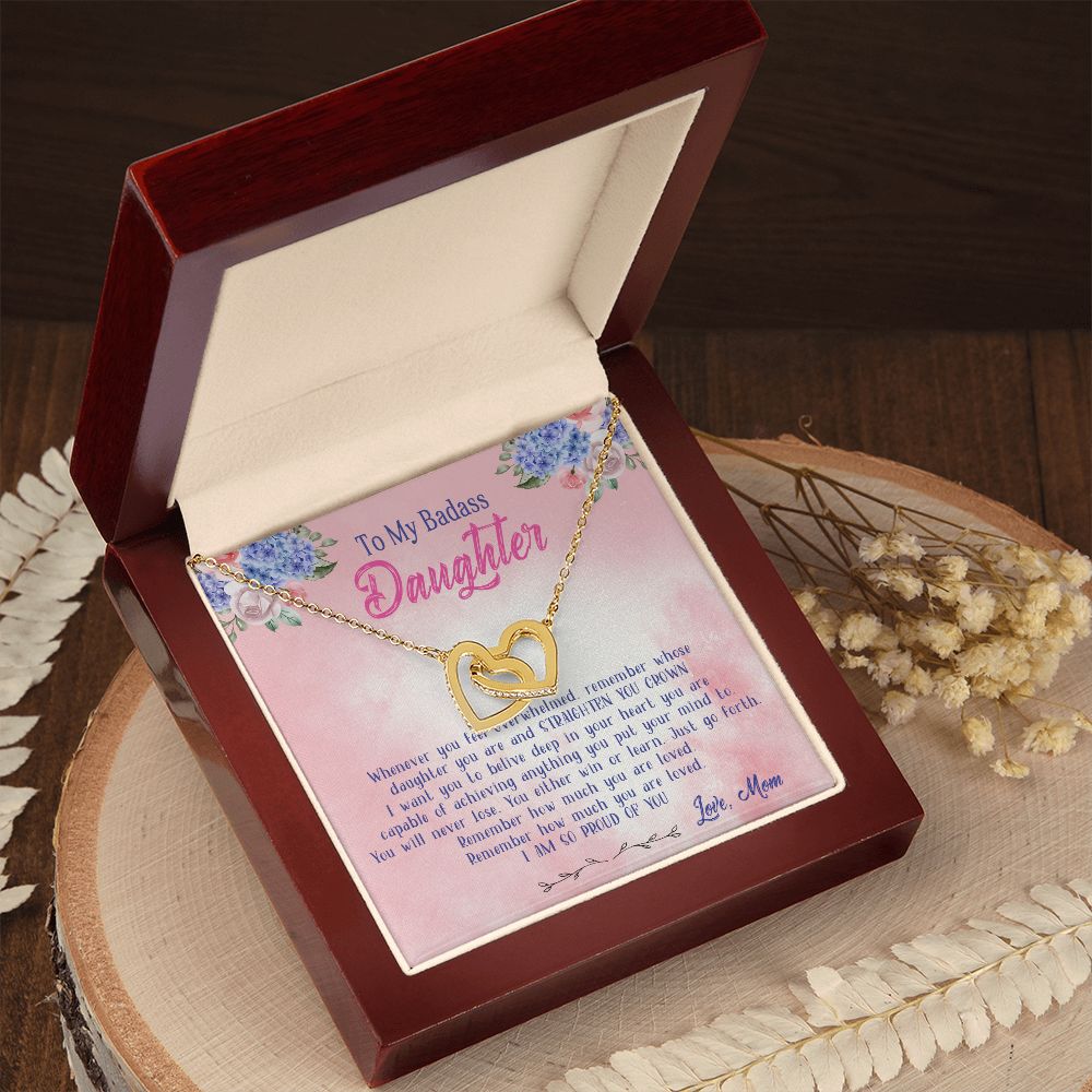 47D To My Badass Daughter Necklace From Mom, Badass Daughter Necklace Birthday