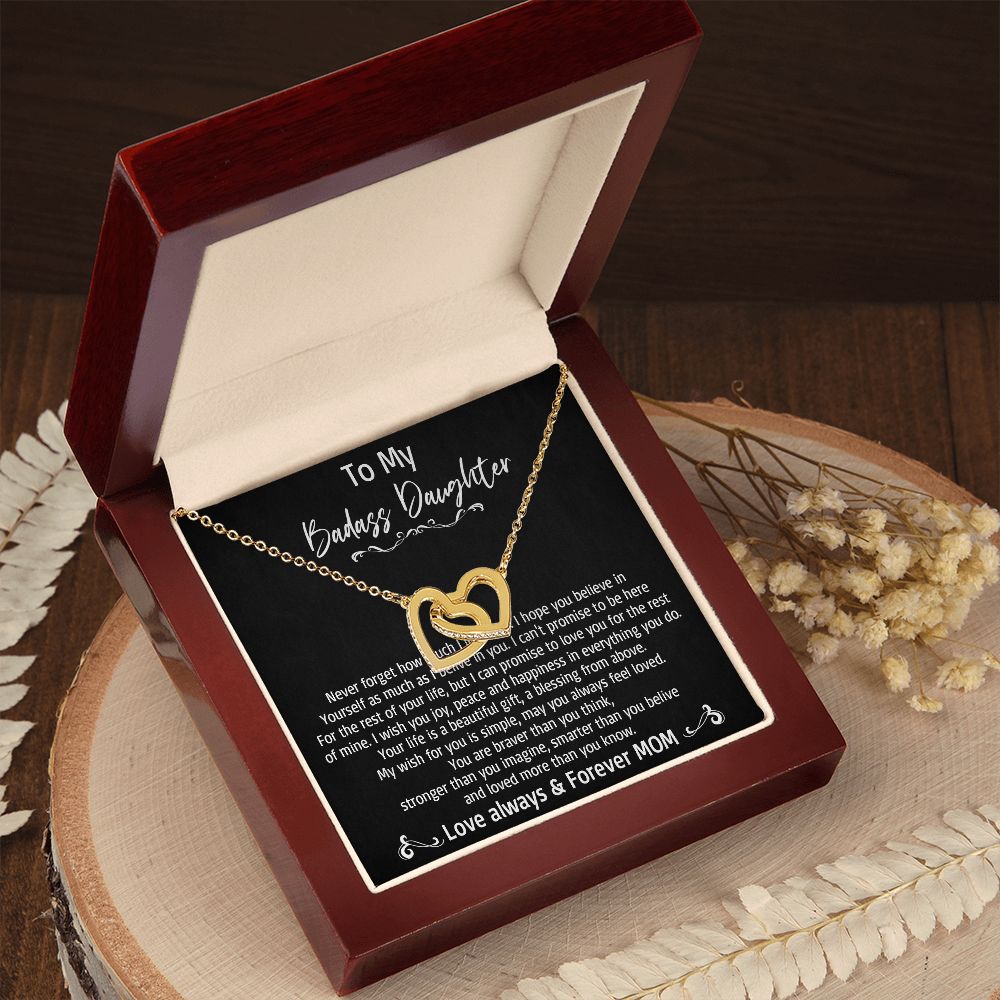 36D To My Badass Daughter Necklace, Love Always & Forever Mom, Gift From Mom