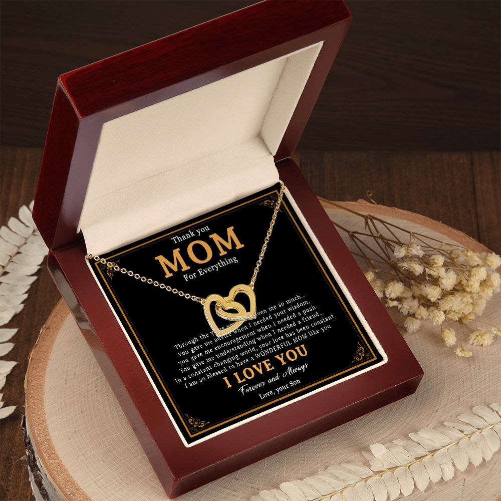 519D Thank You Mom Necklace, Mom Necklace Love Gift, Mom Birthday Gift From Son