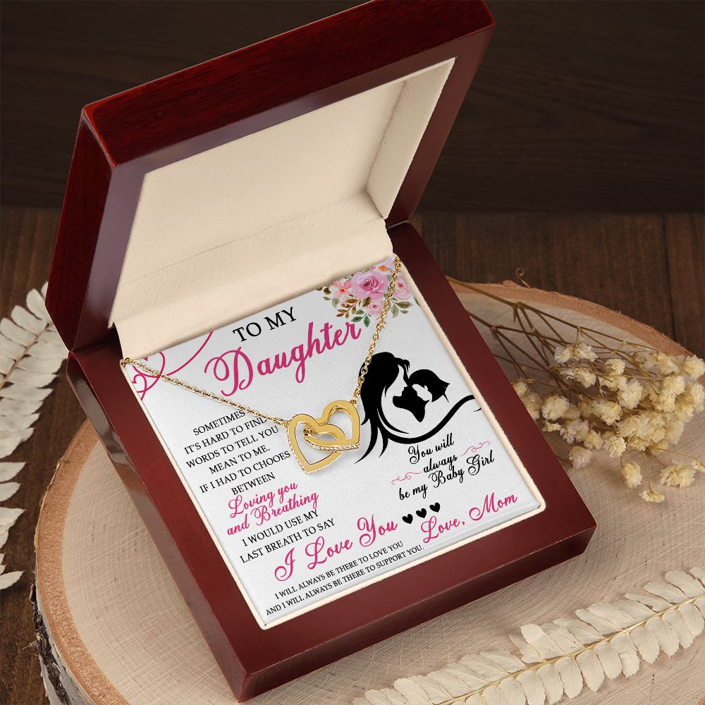 50D To My Daughter Necklace From Mom, Jewelry Gift For Daughter On Birthday, Holiday
