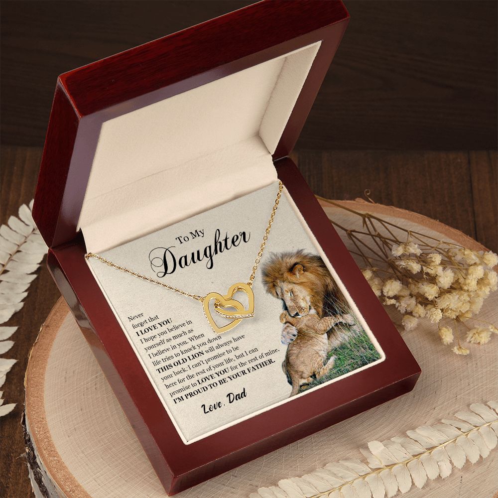 462D To My Daughter Necklace, Gift For Daughter From Dad, Daughter Father Lion Gift,