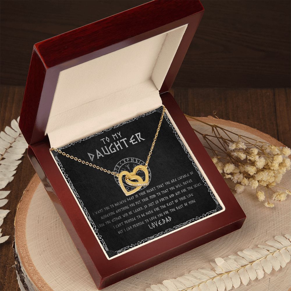 55C To My Daughter From Viking Dad, Gift For Viking Daughter Love Knot Necklace