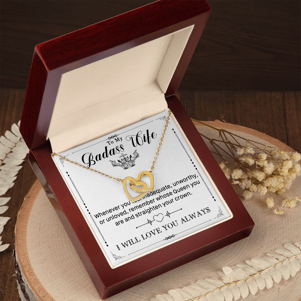 546D To My Badass Wife Pendant Necklace, Wife Necklace Birthday Gift from Husband