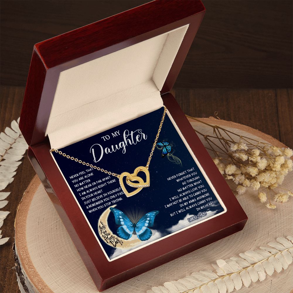 475D To My Daughter Necklace Father to Daughter Birthday Graduation Gift from Dad