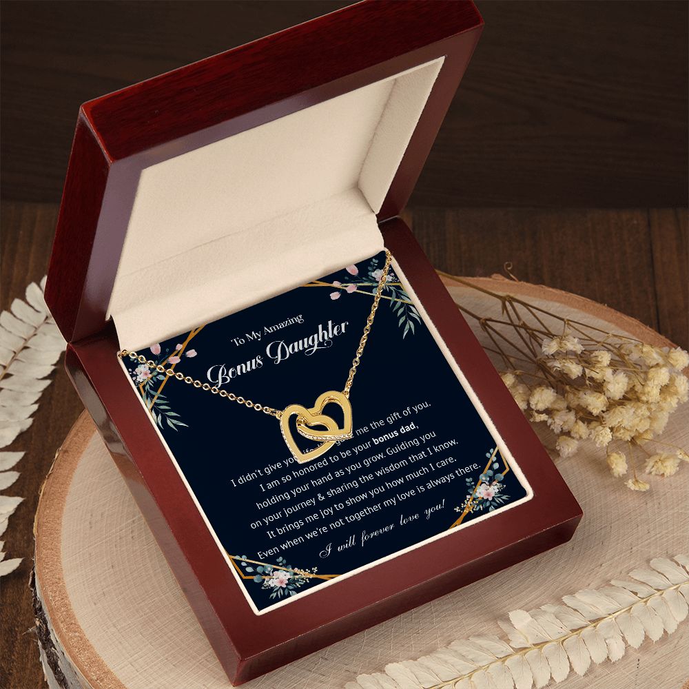 575D To My Bonus Daughter Necklace, Bonus Daughter Gift From Stepdad, Birthday Gifts