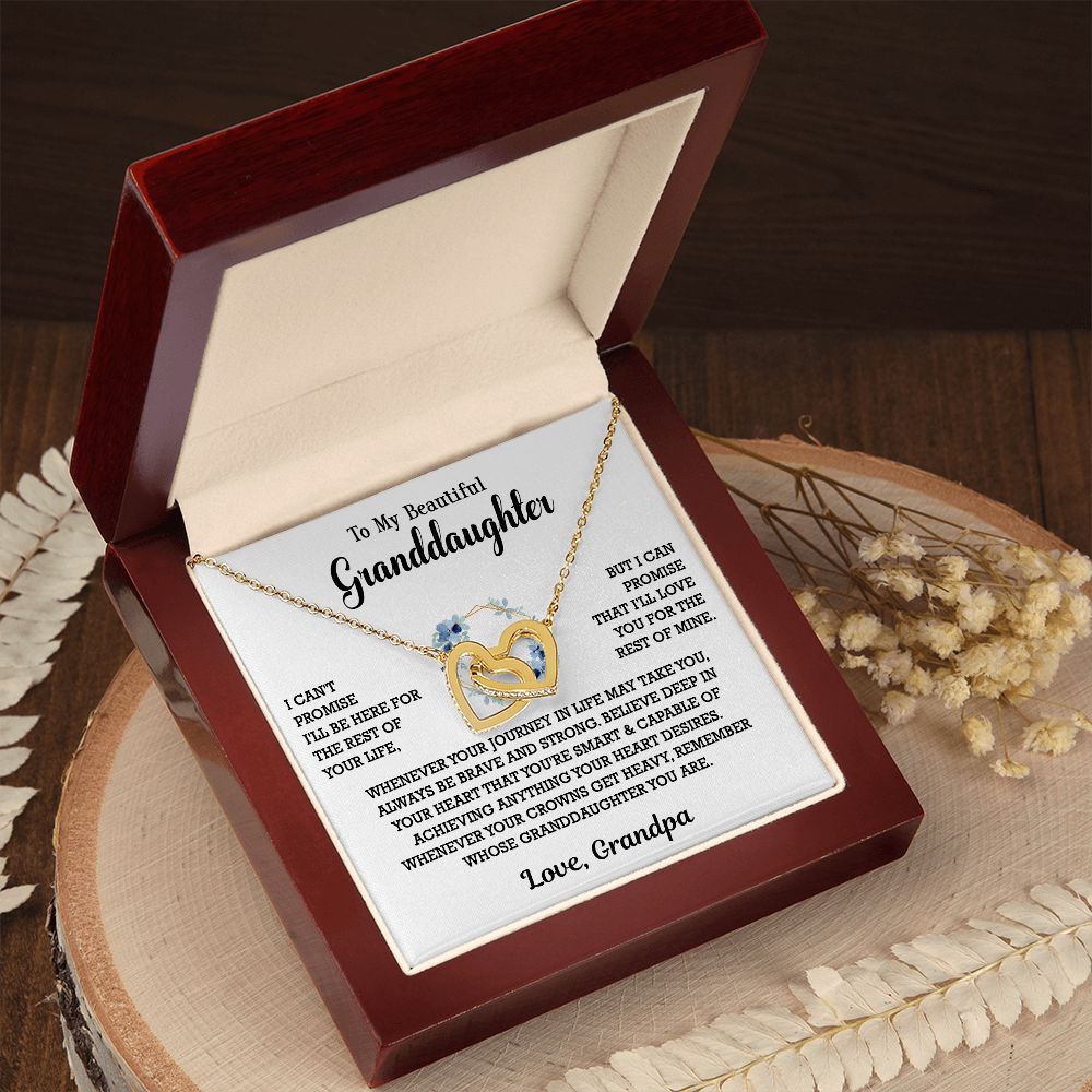 613D To My Granddaughter Necklace, Birthday Gift For Granddaughter, Necklace Gifts