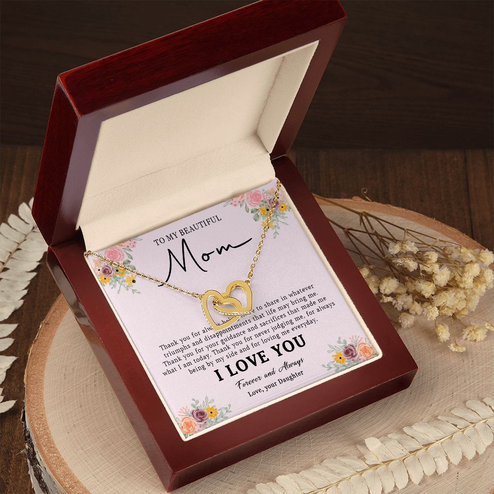 521D Love Mom Necklace, To My Beautiful Mom Necklace, Mom Birthday Gift from Daughter