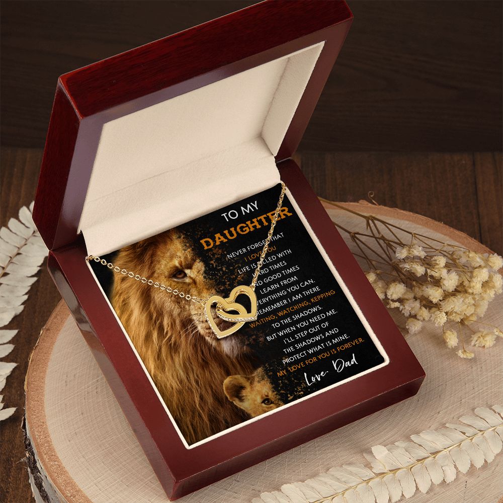 43D Lion To My Daughter Necklace Gift From Dad, Necklace Gift For Daughter, Birthday